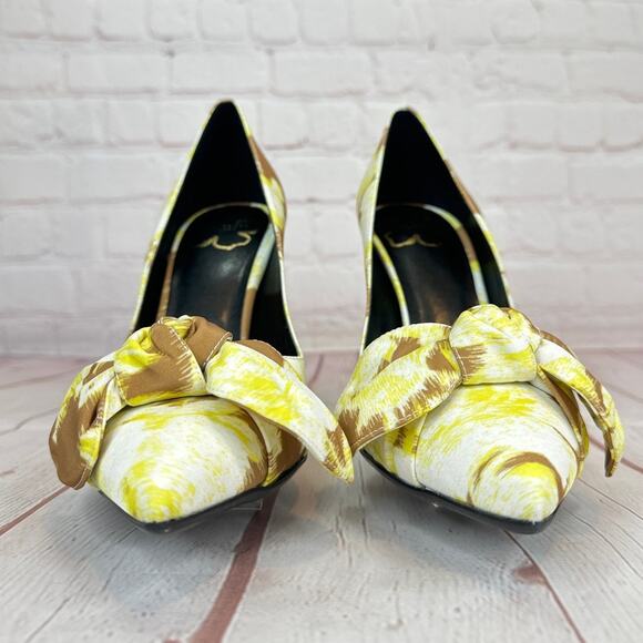 Ted Baker London Ryama Tapestry Bow Pointed Toe Pump Heels Women’s Size 8.5 - Picture 5 of 10